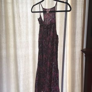 Pink flower print dress